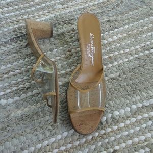 Salvatore Ferragamo clear mule slides
